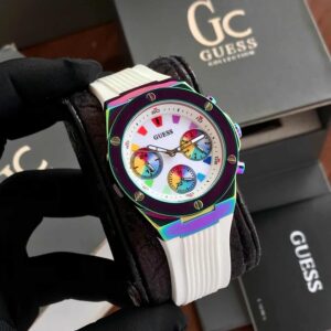 Guess Athena GW0030L6 White Dial White Rubber Strap Women Watch