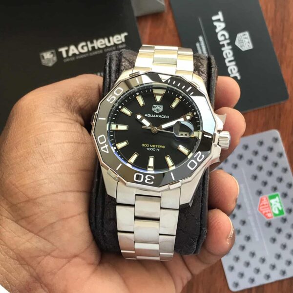 Tag Heuer Aquaracer Stainless Steel Black Dial 300M Automatic Mens Watch