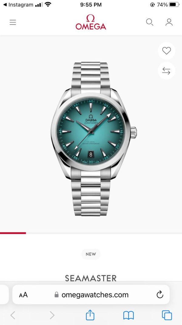Omega Seamaster Aqua Terra Turquoise Dial Automatic Mens Watch - Image 3