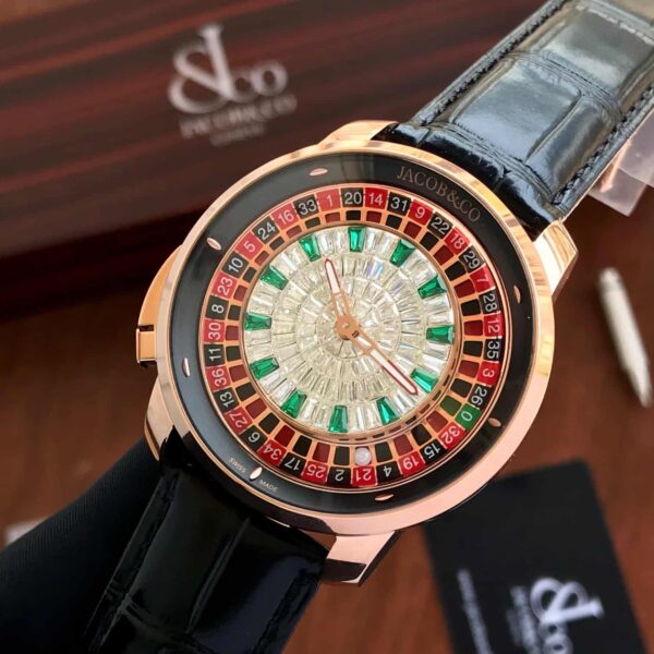 Jacob & Co Casino Tourbillon Rose Gold Baguette Watch For Men’s - Image 5