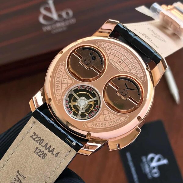 Jacob & Co Casino Tourbillon Rose Gold Baguette Watch For Men’s - Image 7