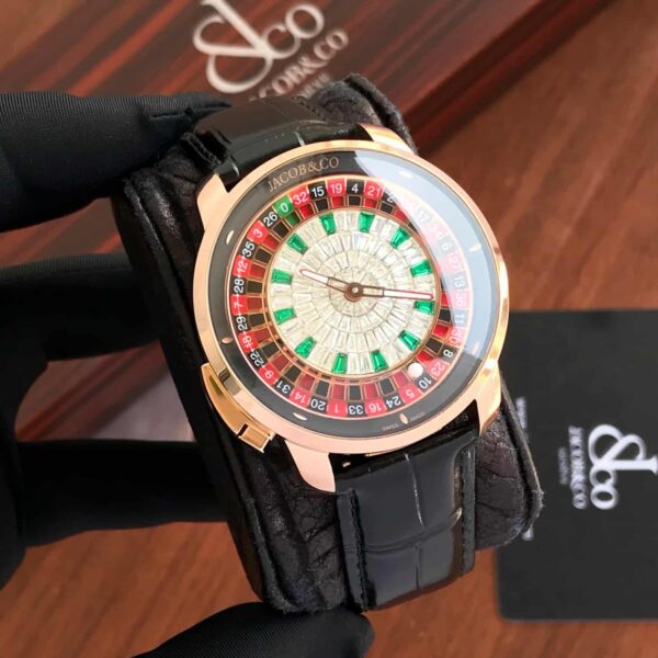 Jacob & Co Casino Tourbillon Rose Gold Baguette Watch For Men’s