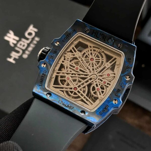Hublot Spirit of Big Bang Tourbillon Carbon Blue 42mm Swiss Automatic Mens Watch - Image 5