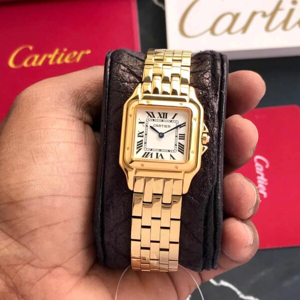 Cartier Panthere De Cartier Gold White Dial Japanese Quartz Women’s Watch - Image 4