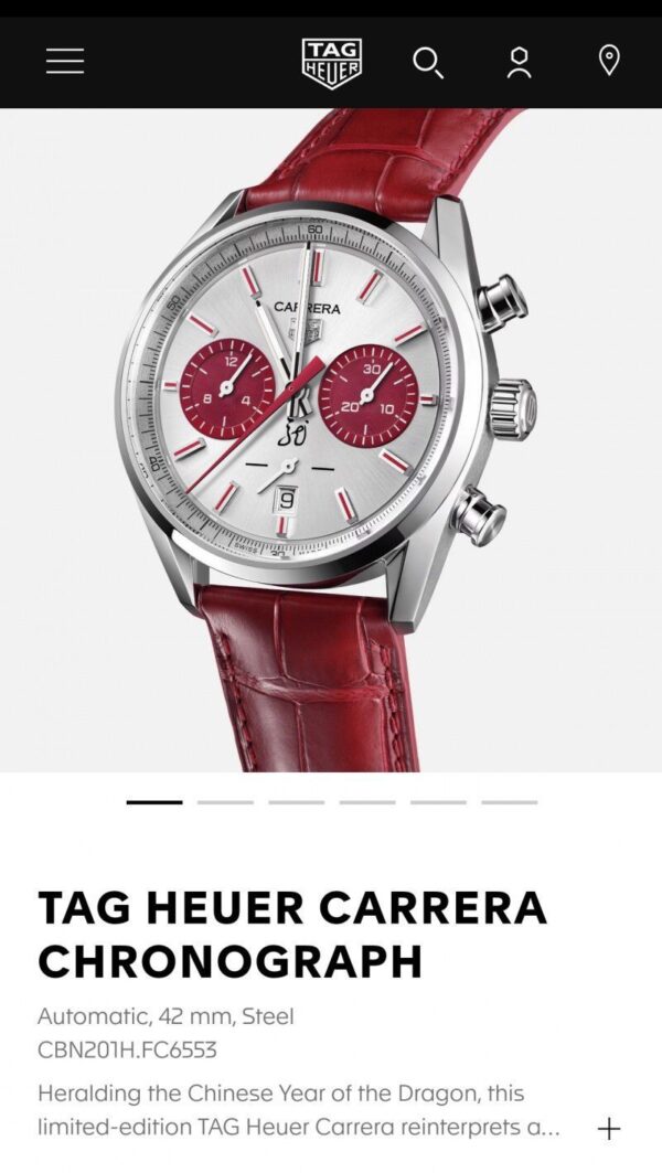 Tag Heuer Grand Carrera Chronograph’s Silver 5N Limited Edition Men’s Watch - Image 2