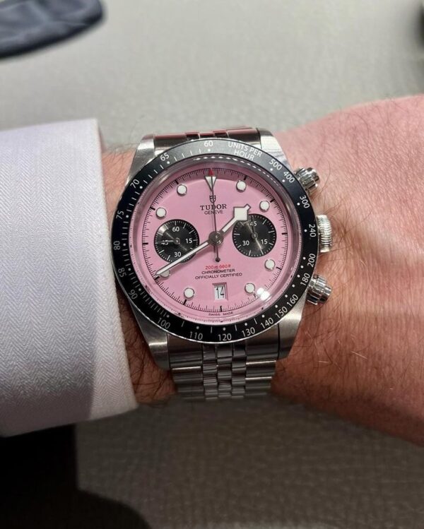 Tudor Black Bay Stainless Steel Pink Dial Jubil Chain Japanese Automatic Men’s Watch - Image 7