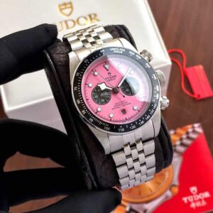 Tudor Black Bay Stainless Steel Pink Dial Jubil Chain Japanese Automatic Men’s Watch