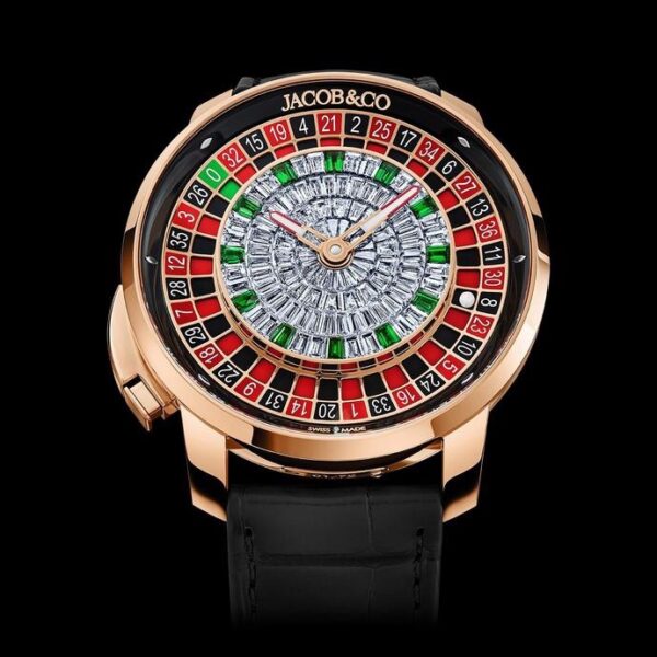 Jacob & Co Casino Tourbillon Rose Gold Baguette Watch For Men’s - Image 2