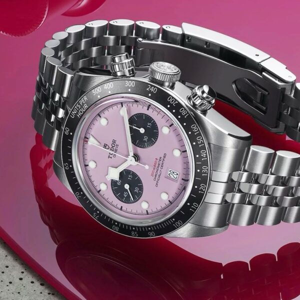 Tudor Black Bay Stainless Steel Pink Dial Jubil Chain Japanese Automatic Men’s Watch - Image 4