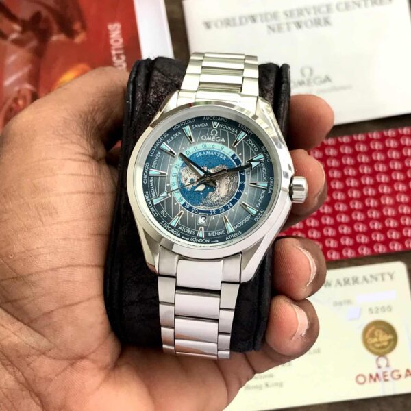 Omega Aqua Terra World Map Dial Automatic Mens Watch - Image 5