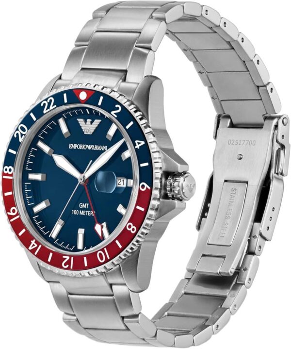 Emporio Armani AR11590 Diver GMT Blue Dial Men’s Automatic Quality Watch - Image 4