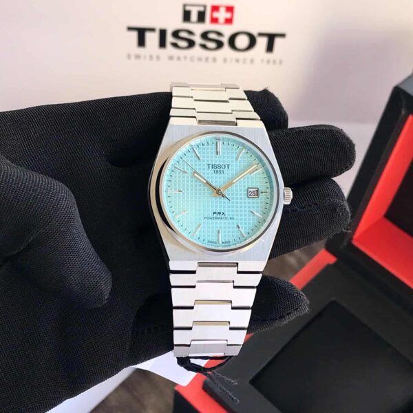 Tissot PRX Powermatic Japanese Tiffany Blue Dial Automatic Mens Watch - Image 6