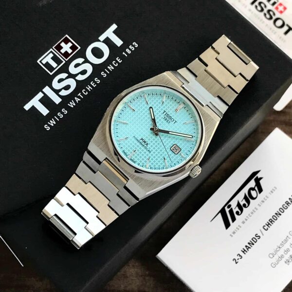 Tissot PRX Powermatic Japanese Tiffany Blue Dial Automatic Mens Watch - Image 5
