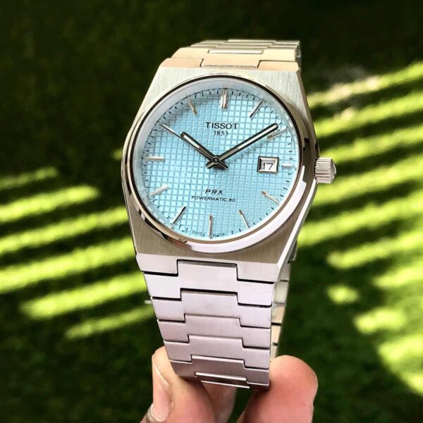 Tissot PRX Powermatic Japanese Tiffany Blue Dial Automatic Mens Watch - Image 3