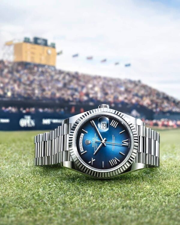 Rolex Day Date 41 Siver Blue Ambre Dial Swiss ETA Automatic Men’s Watch - Image 4