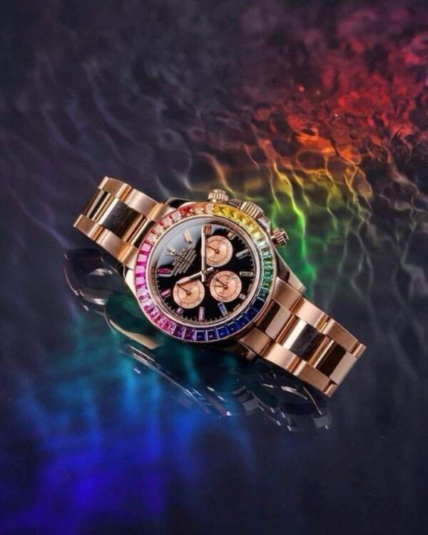 Rolex Cosmograph Daytona Rainbow Rosegold Swiss ETA Automatic Mens Watch - Image 5