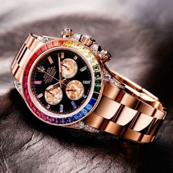 Rolex Cosmograph Daytona Rainbow Rosegold Swiss ETA Automatic Mens Watch - Image 6