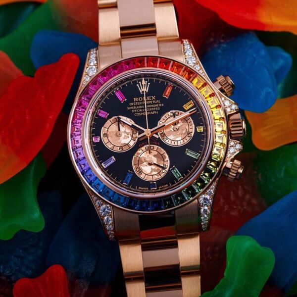 Rolex Cosmograph Daytona Rainbow Rosegold Swiss ETA Automatic Mens Watch - Image 8