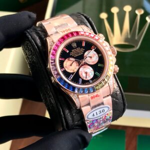 Rolex Cosmograph Daytona Rainbow Rosegold Swiss ETA Automatic Mens Watch
