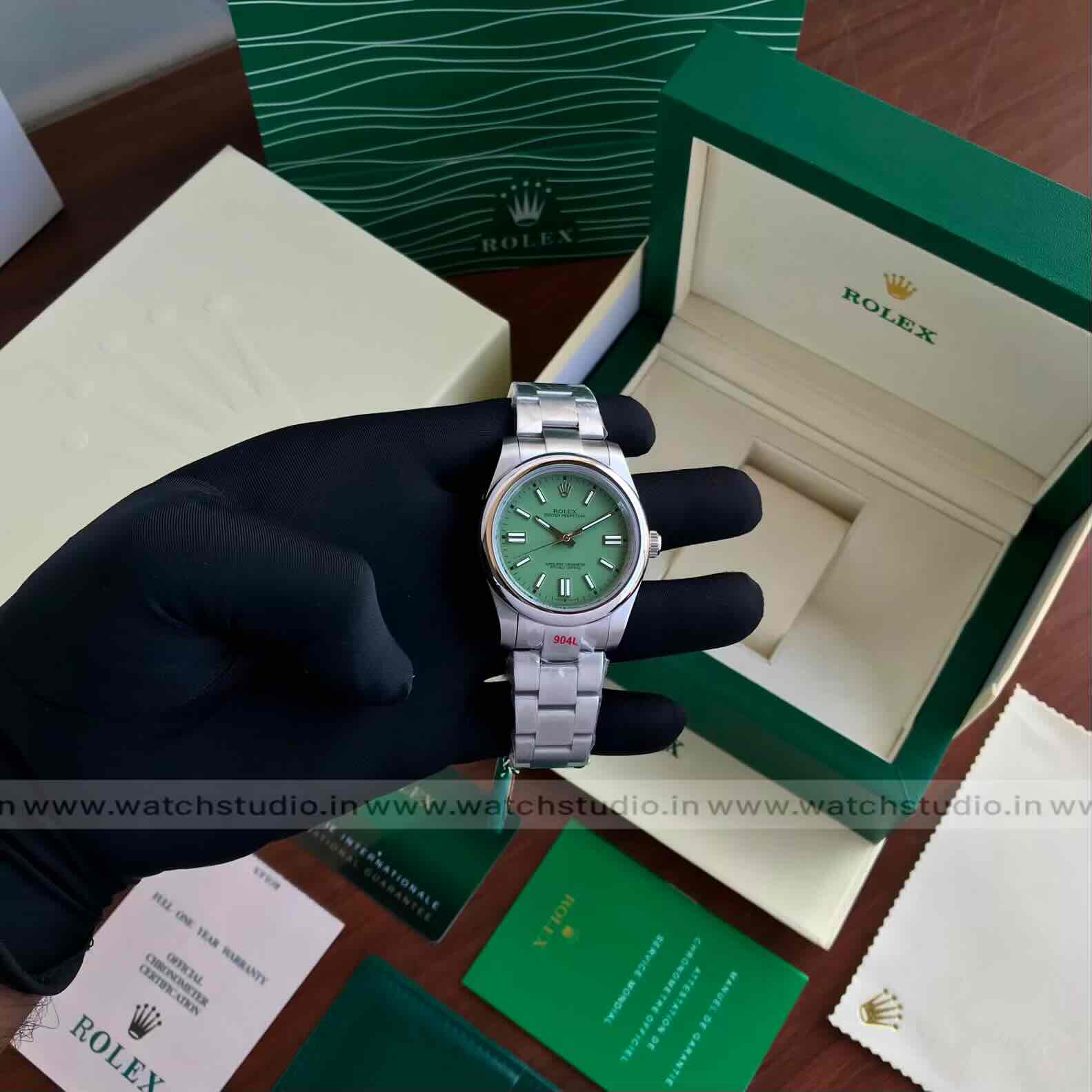 Rolex Oyster Perpetual 41mm Oystersteel Green Dial Automatic Men’s Watch - Image 13