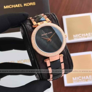 Michael Kors Parker MK6414 Black Dial Rose Gold Two Tone steel strap Women's Watch
