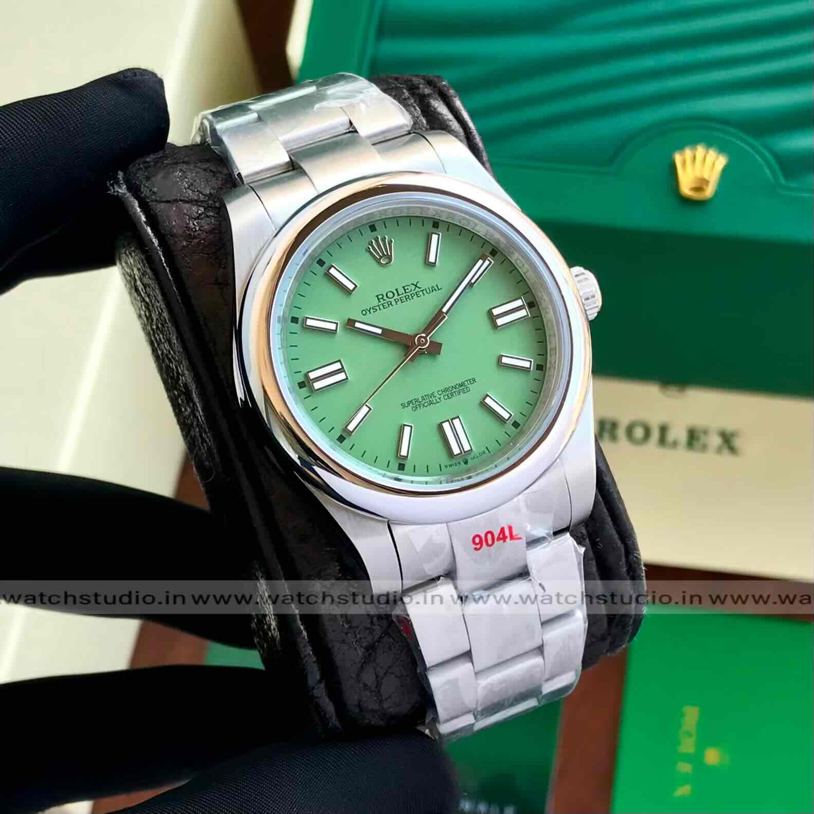 Rolex Oyster Perpetual 41mm Oystersteel Green Dial Automatic Men’s Watch