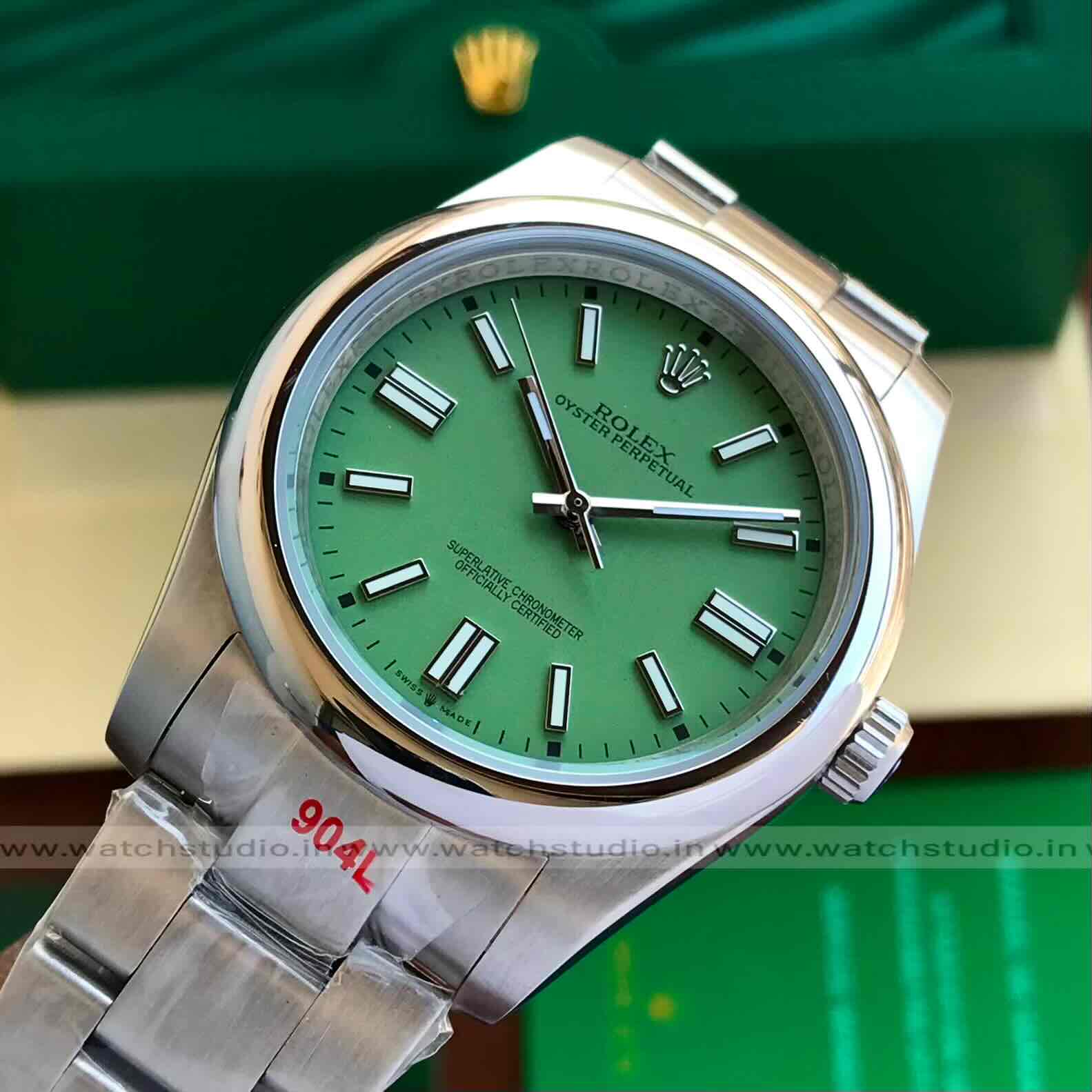 Rolex Oyster Perpetual 41mm Oystersteel Green Dial Automatic Men’s Watch - Image 7