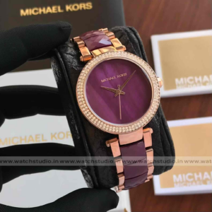 Michael Kors MK6412 Parker Maroon Dial Rose Gold Two Tone steel strap Women's Watch