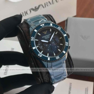 Emporio Armani  AR70009 Blue Ceramic Chronograph Men’s Watch