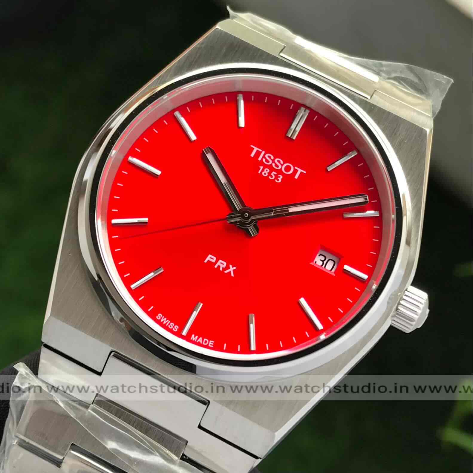 Tissot PRX Stainless Steel Red Dial Japanese Men’s Watch - Image 3