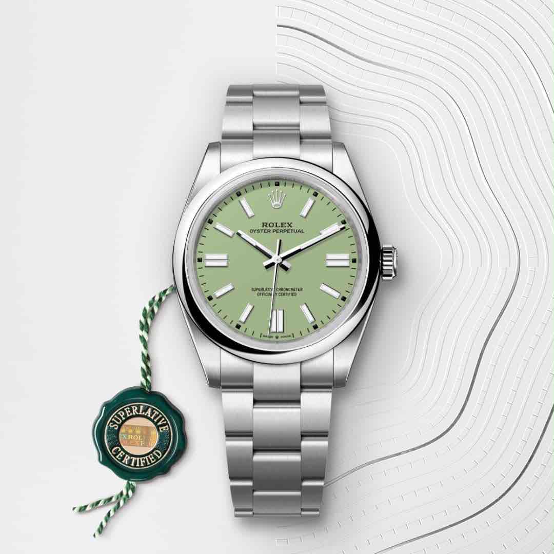 Rolex Oyster Perpetual 41mm Oystersteel Green Dial Automatic Men’s Watch - Image 2