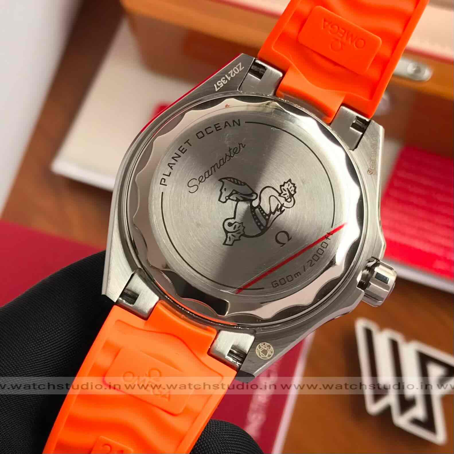 Omega Seamaster Planet Ocean
600M Co-Axial Master Chronometer Black Dial Orange Strap 42mm Automatic Men’s Watch - Image 10