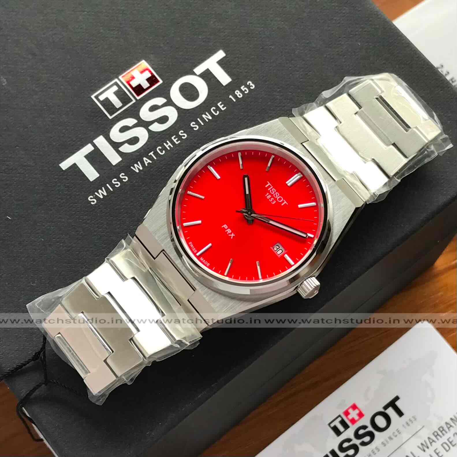 Tissot PRX Stainless Steel Red Dial Japanese Men’s Watch - Image 5