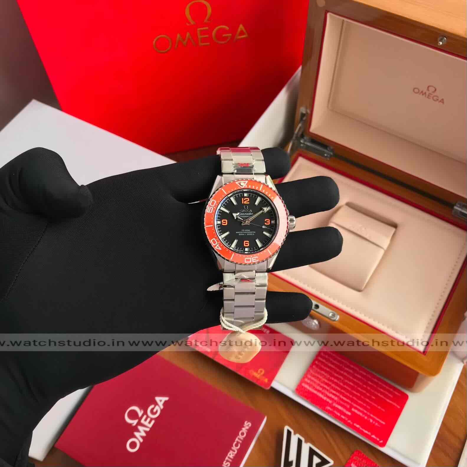 Omega Seamaster Planet Ocean
600M Co-Axial Master Chronometer Black Dial Orange Bezel 42mm Automatic Men’s Watch - Image 9