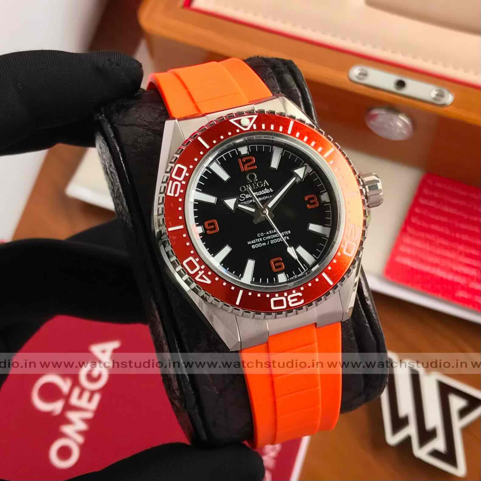 Omega Seamaster Planet Ocean
600M Co-Axial Master Chronometer Black Dial Orange Strap 42mm Automatic Men’s Watch