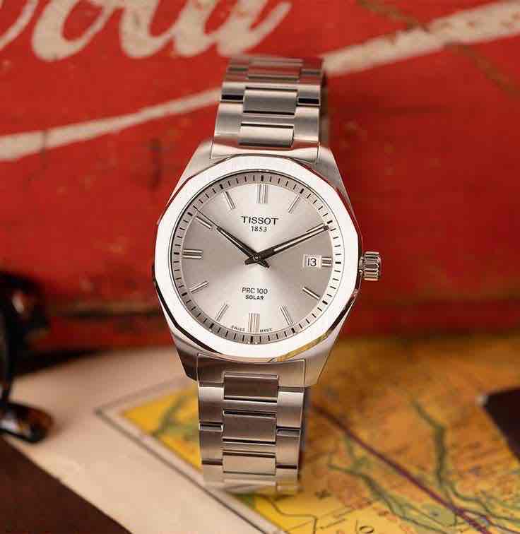 Tissot PRC 100 Solar Silver Dial 40mm Automatic Men’s Watch - Image 5