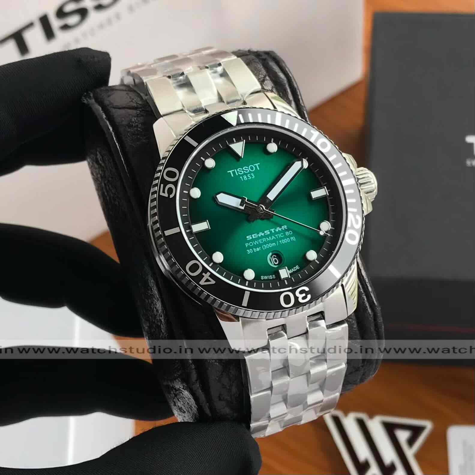 Tissot Seastar 1000 Powermatic 80 Green Dial 43mm Automatic Men’s Watch
