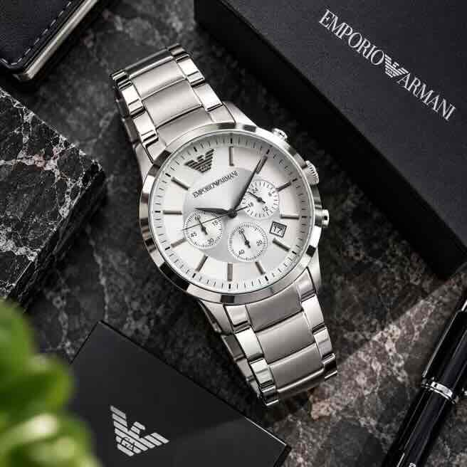 Emporio Armani Renato Chronograph White Dial 40mm Quartz Men’s Watch Emporio Armani Renato Chronograph White Dial 40mm Quartz Men’s Watch - Image 2