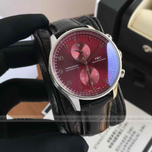 First Copy Watches In Gandhidham IWC Schaffhausen Portugieser Chronograph Burgundy Dial Automatic Movement