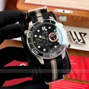 Home Omega Seamaster Diver 300M Chronograph 007 First Light Black Dial Automatic Mens Watch