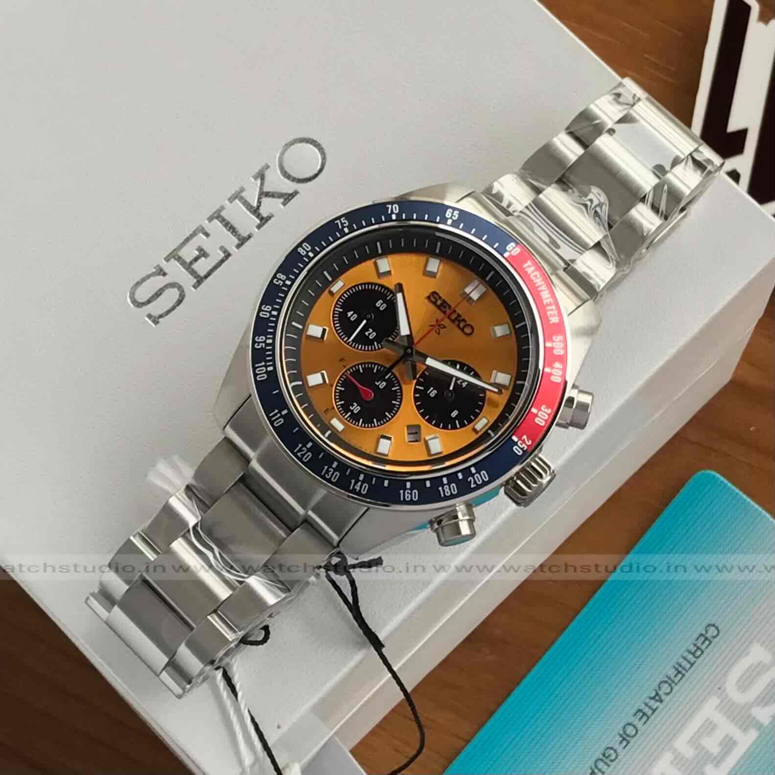 Seiko Prospex Speedtimer Chronograph Yellow / Orange Dial Swiss ETA Movement𤩠Seiko Prospex Speedtimer Chronograph Yellow / Orange Dial Swiss ETA Movement𤩠- Image 8