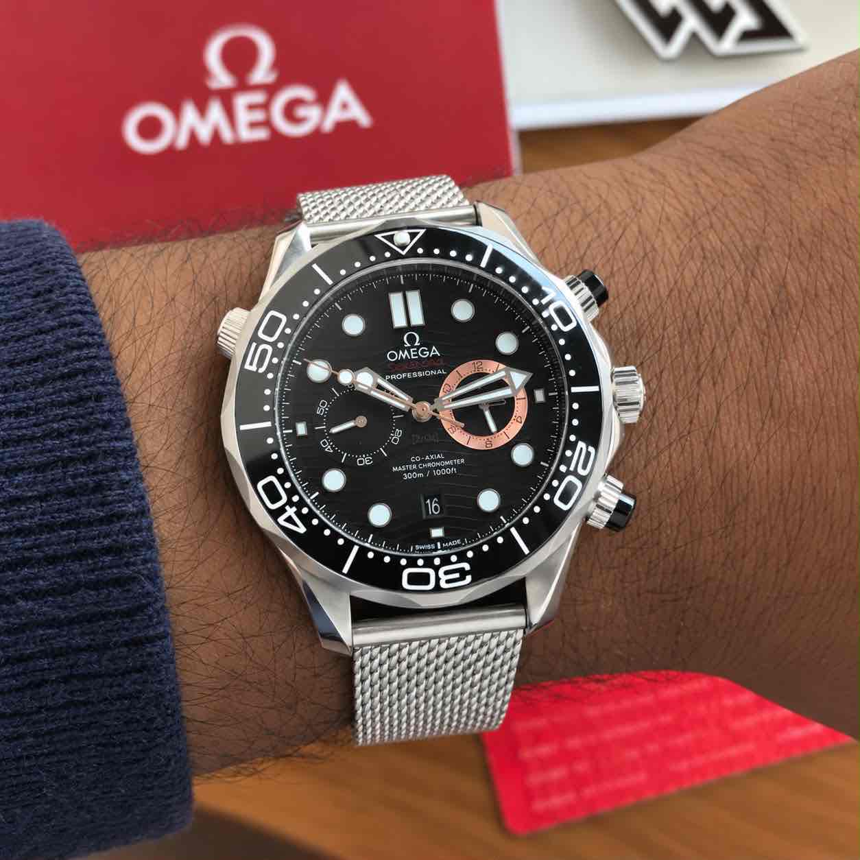 Omega Seamaster Diver 300M Chronograph’ 007 First Light Black Dial Automatic Men’s Watch Omega Seamaster Diver 300M Chronograph’ 007 First Light Black Dial Automatic Men’s Watch - Image 6