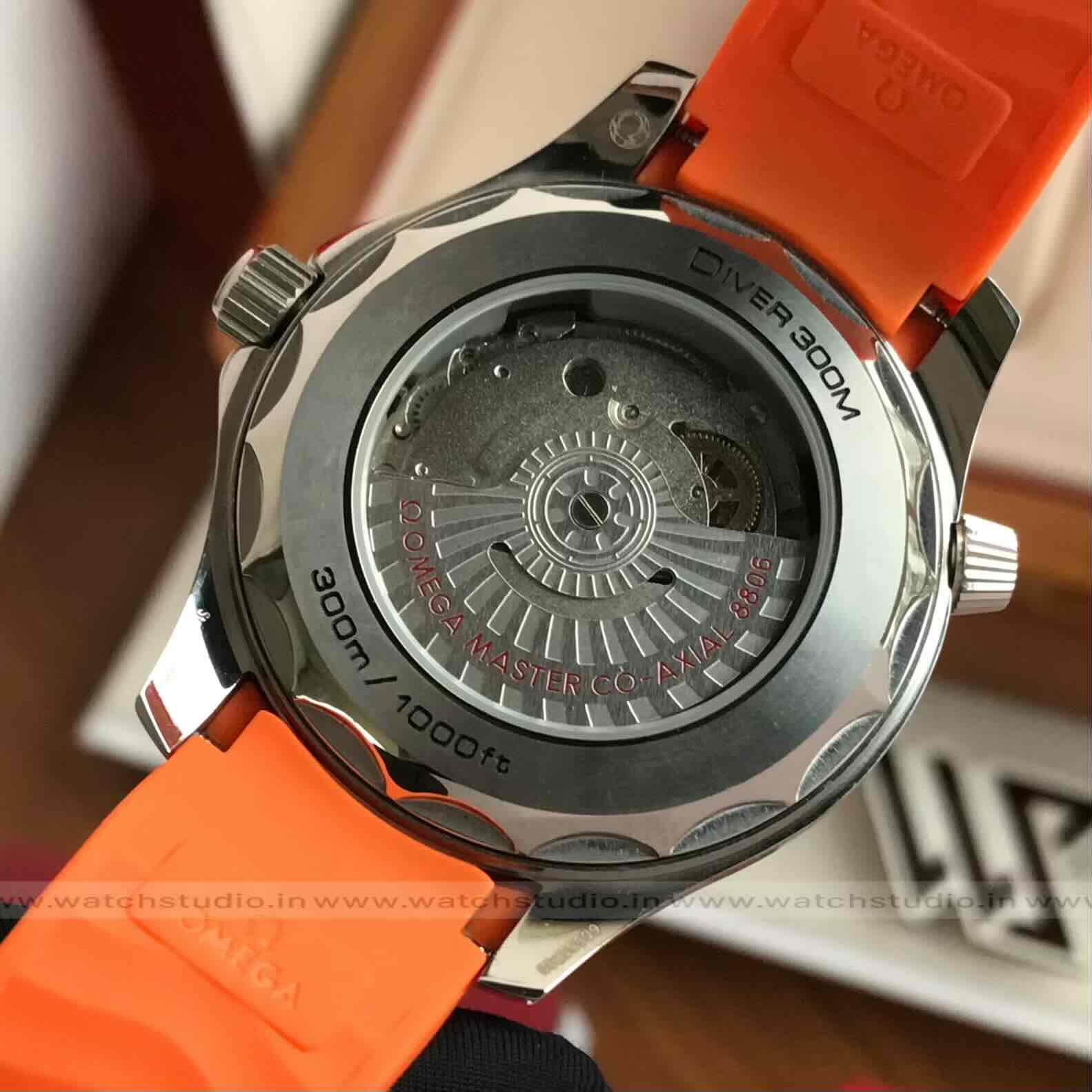 Omega Seamaster Diver 300M Co-Axial Master Chronometer Black Dial Orange Strap Automatic Men’s Watch Omega Seamaster Diver 300M Co-Axial Master Chronometer Black Dial Orange Strap Automatic Men’s Watch - Image 9