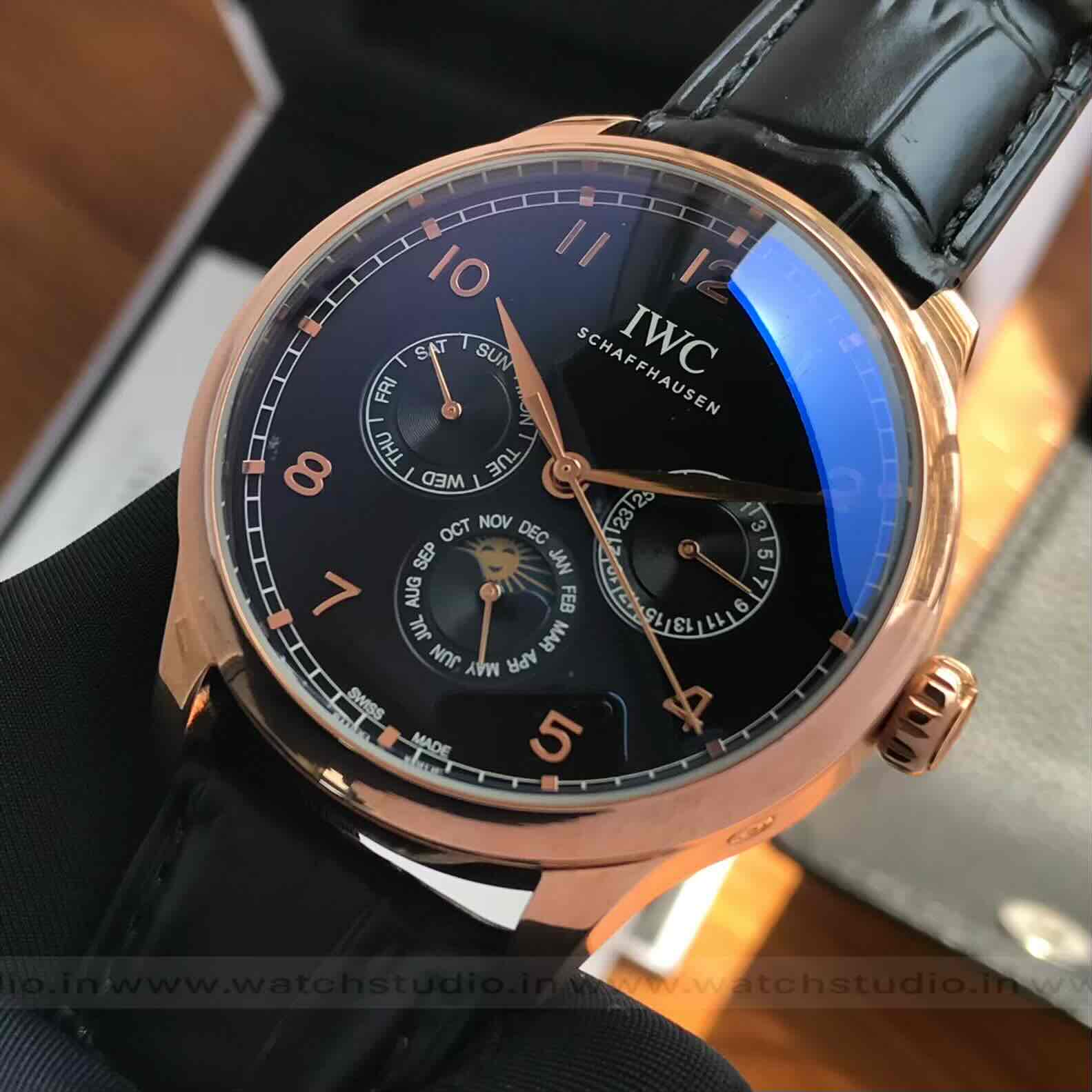 IWC Schaffhausen Portugieser Chronograph Calendar Style Black Dial Automatic Movement IWC Schaffhausen Portugieser Chronograph Calendar Style Black Dial Automatic Movement - Image 3