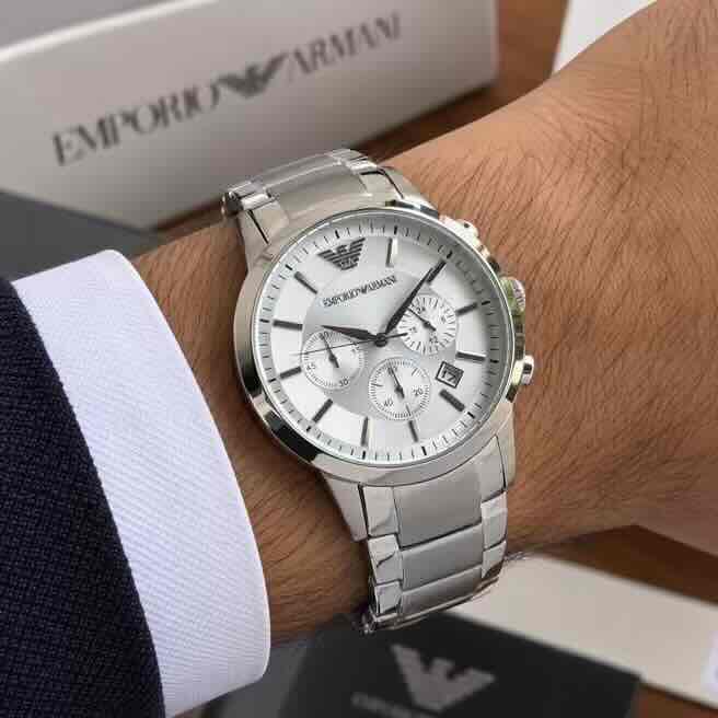 Emporio Armani Renato Chronograph White Dial 40mm Quartz Men’s Watch Emporio Armani Renato Chronograph White Dial 40mm Quartz Men’s Watch - Image 6