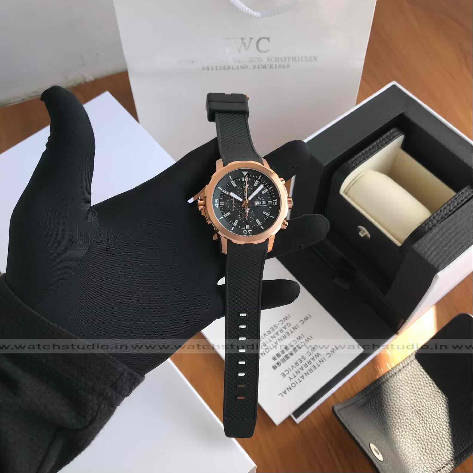 IWC Aquatimer Chronograph Day Date Rose Gold Tone Black Dial Automatic Movement IWC Aquatimer Chronograph Day Date Rose Gold Tone Black Dial Automatic Movement - Image 8