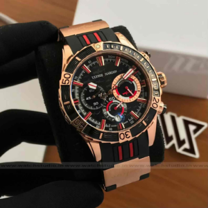 First Copy Watches In Kanpur Ulysse Nardin Marine Diver Chronograph Rose Gold and black Dial Rubber Strap Automatic Men’s Watch