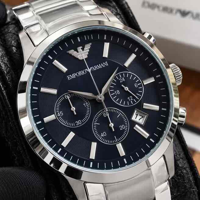 Emporio Armani Renato Chronograph Blue Dial 40mm Quartz Men’s Watch Emporio Armani Renato Chronograph Blue Dial 40mm Quartz Men’s Watch - Image 4