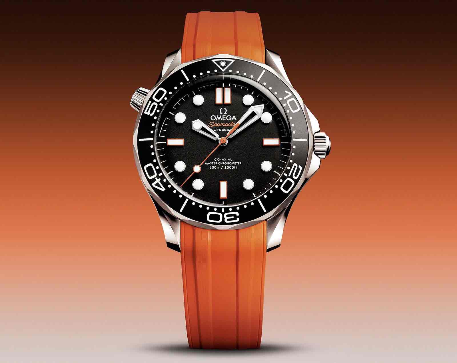 Omega Seamaster Diver 300M Co-Axial Master Chronometer Black Dial Orange Strap Automatic Men’s Watch Omega Seamaster Diver 300M Co-Axial Master Chronometer Black Dial Orange Strap Automatic Men’s Watch - Image 3