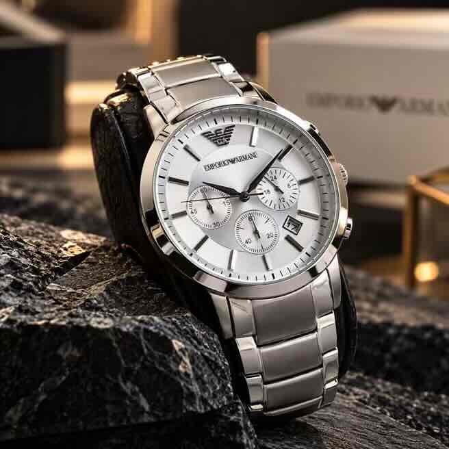 Emporio Armani Renato Chronograph White Dial 40mm Quartz Men’s Watch Emporio Armani Renato Chronograph White Dial 40mm Quartz Men’s Watch - Image 5
